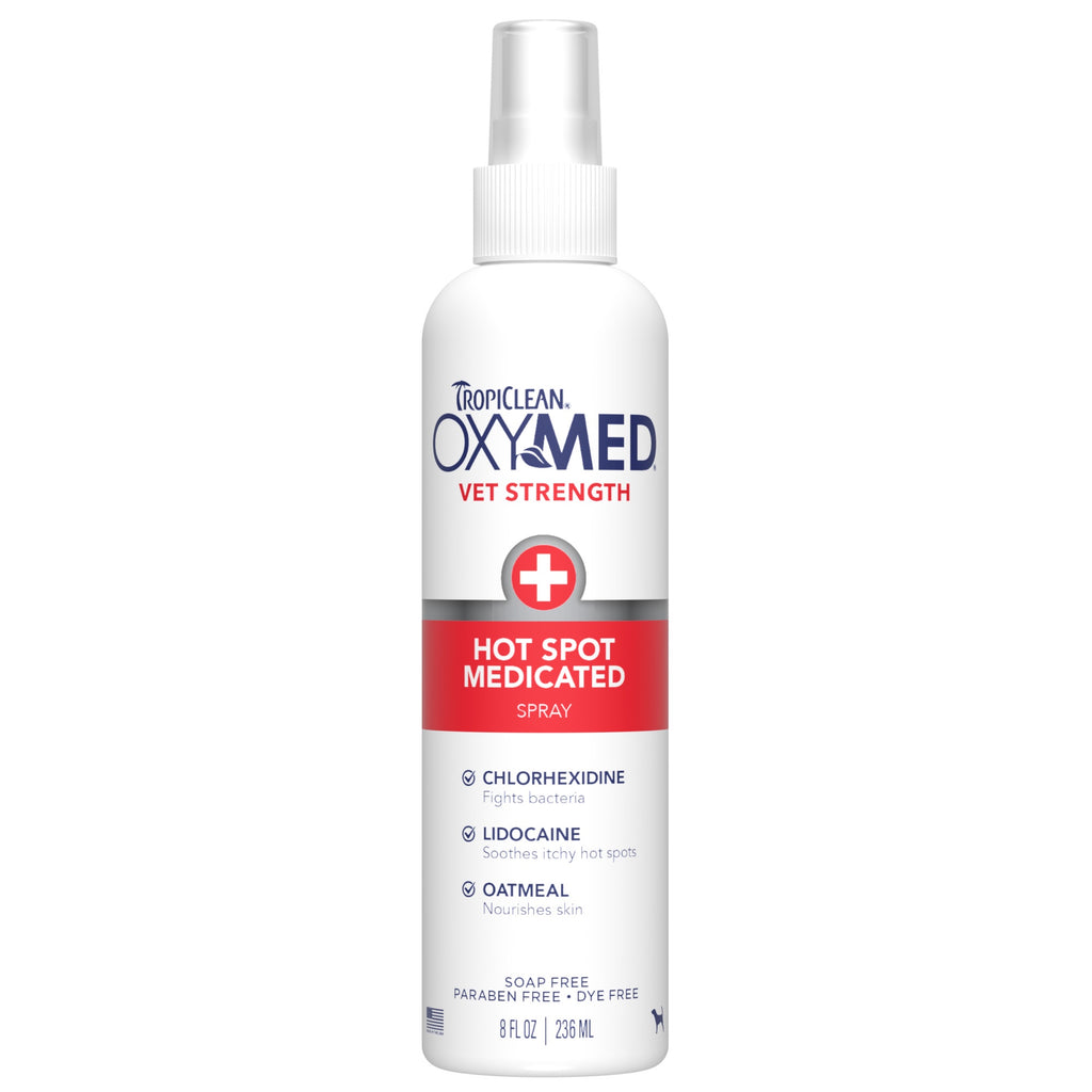 [20% OFF] NEW TropiClean OxyMed Hot Spot Spray, 8oz For Dogs