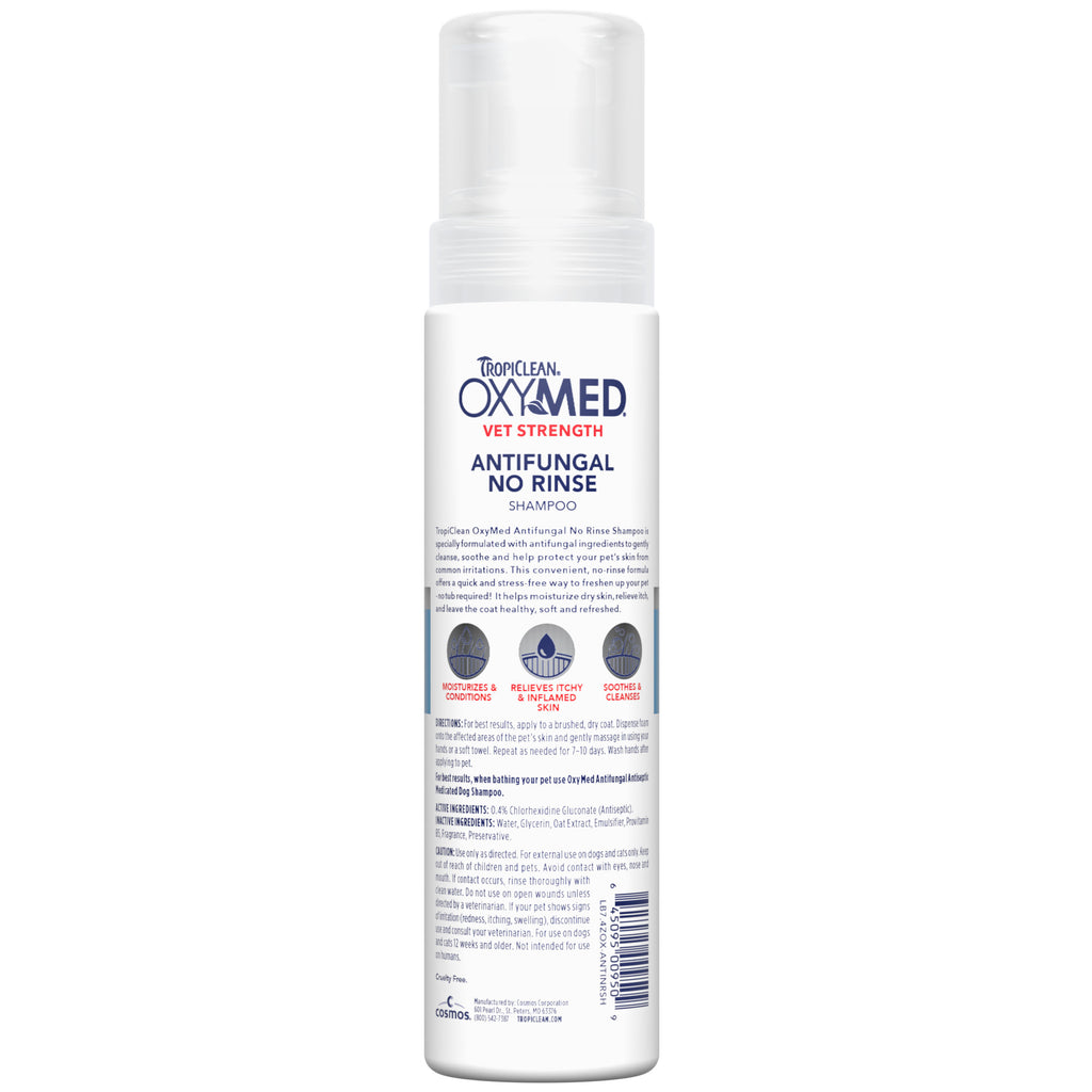 [20% OFF] New TropiClean OxyMed Antifungal Waterless Shampoo, 7.4oz For Dogs & Cats