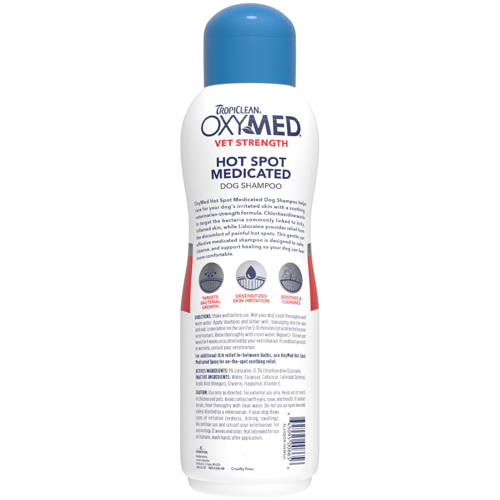 [20% OFF] NEW TropiClean OxyMed Hot Spot Shampoo, 20oz For Dogs