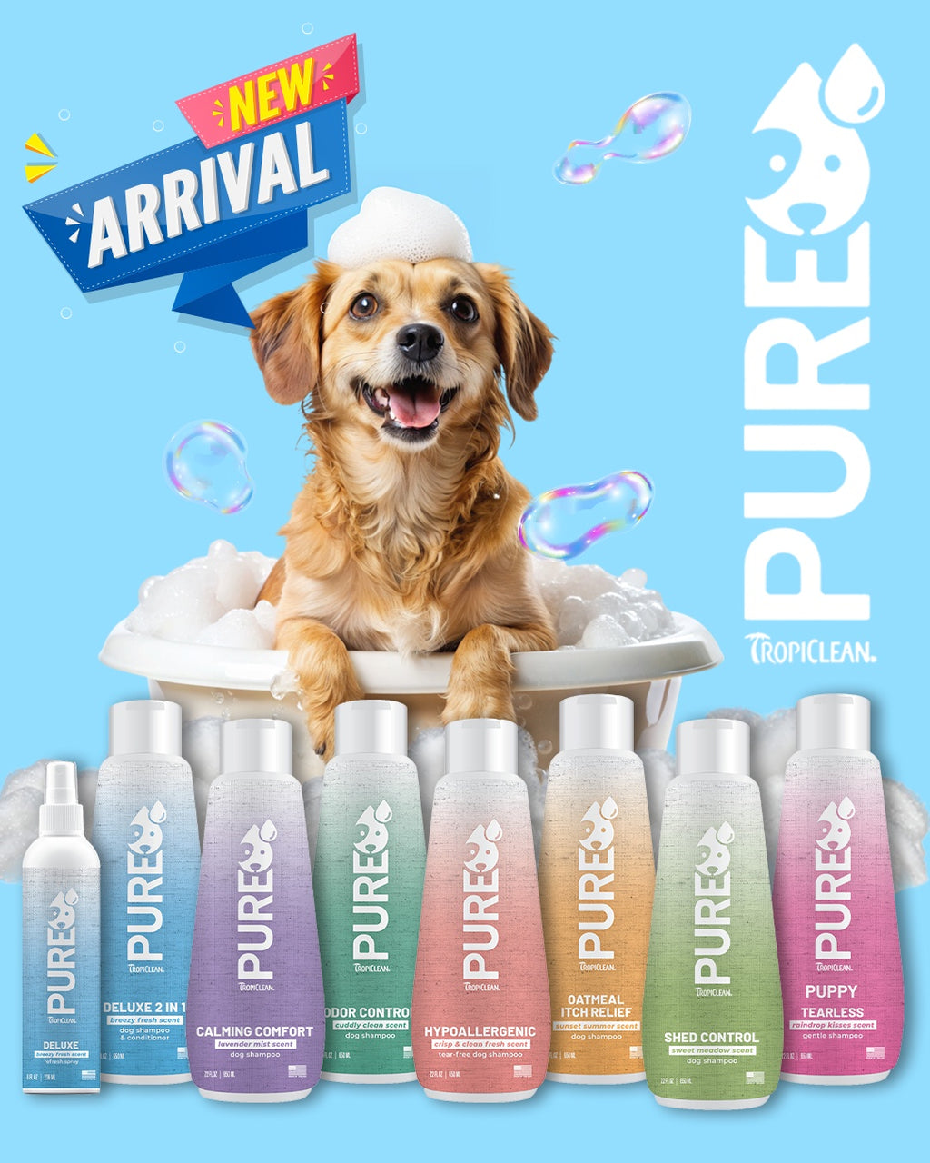 [20% OFF] NEW TropiClean PURE Shampoo & Spray For Dogs