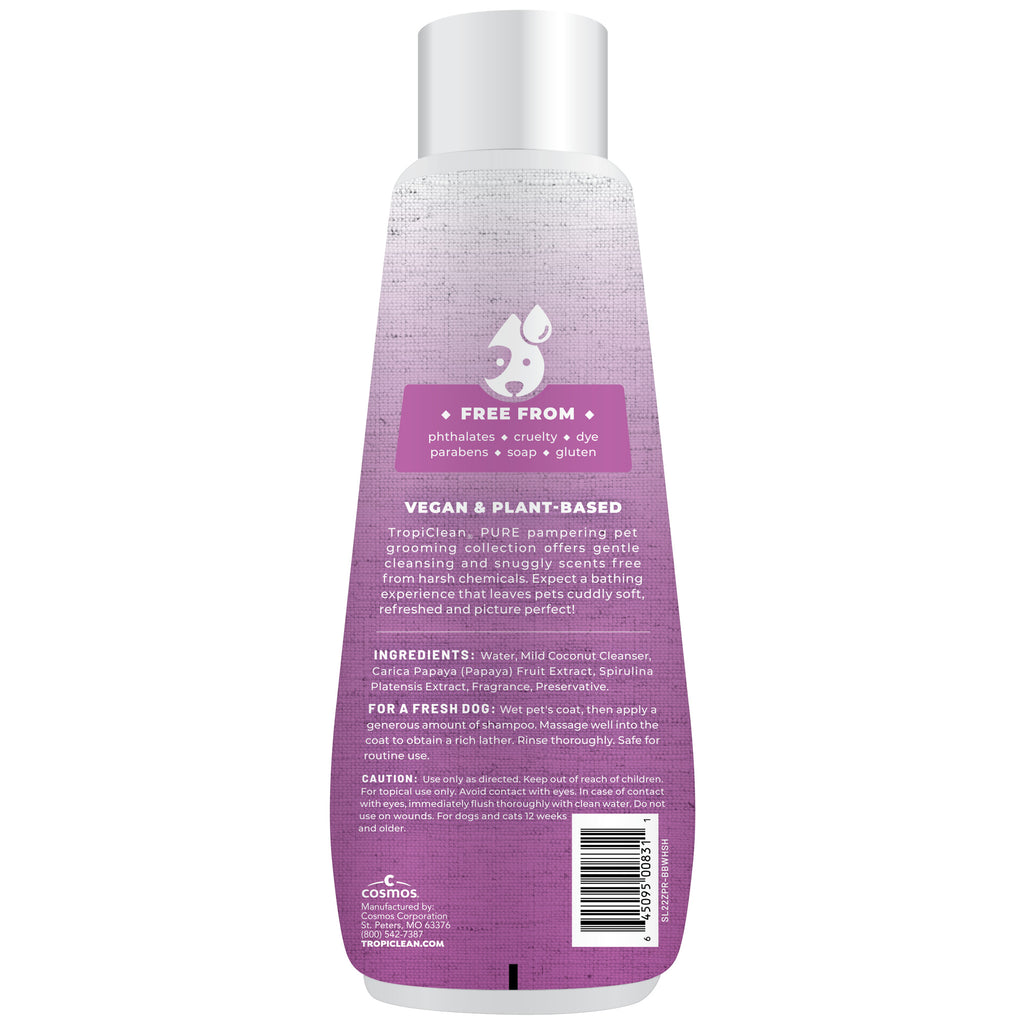 [20% OFF] TropiClean PURE Brightening Bliss Whitening Shampoo For Dogs 22oz