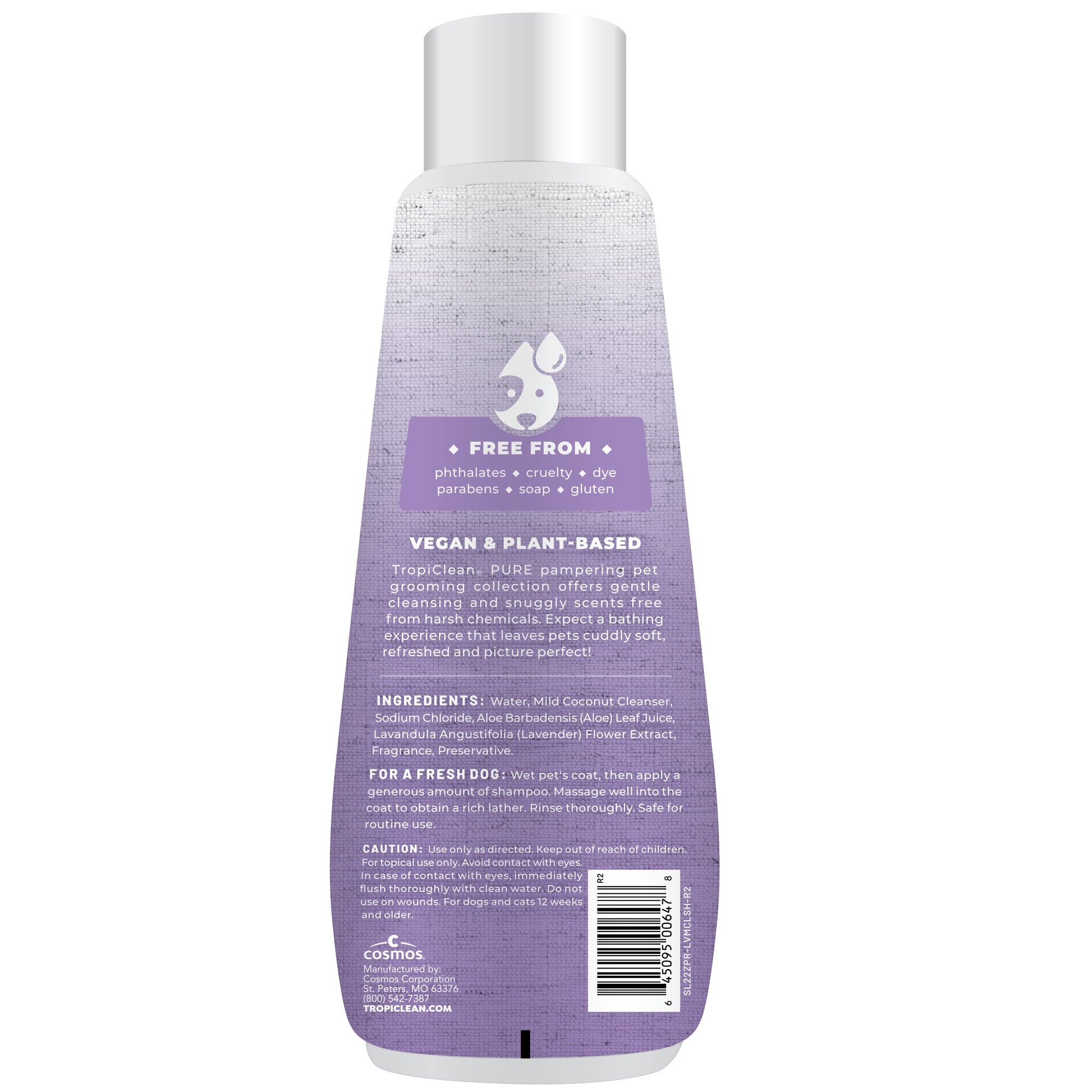 TropiClean PURE Lavender Mist Calming Shampoo 22oz For Dogs