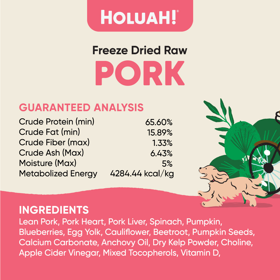 Holuah! Freeze Dried Food For Dogs - Pork 400g