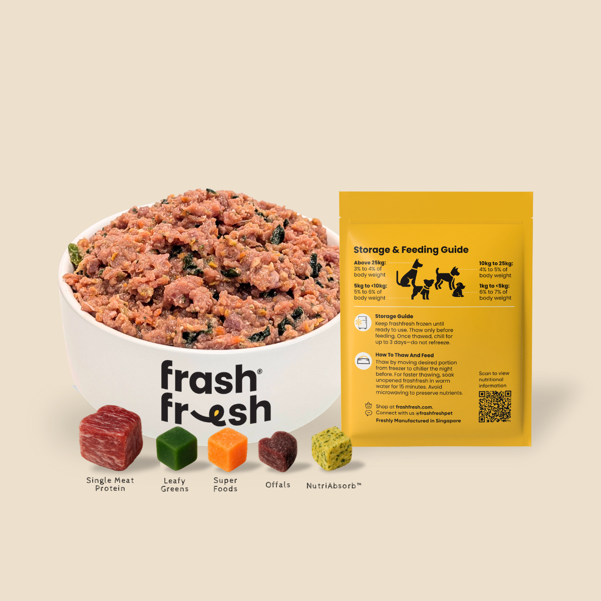 FRASH FRESH Raw Dog Food with NutriAbsorb™ (Low-Allergen Pork) 2.25KG