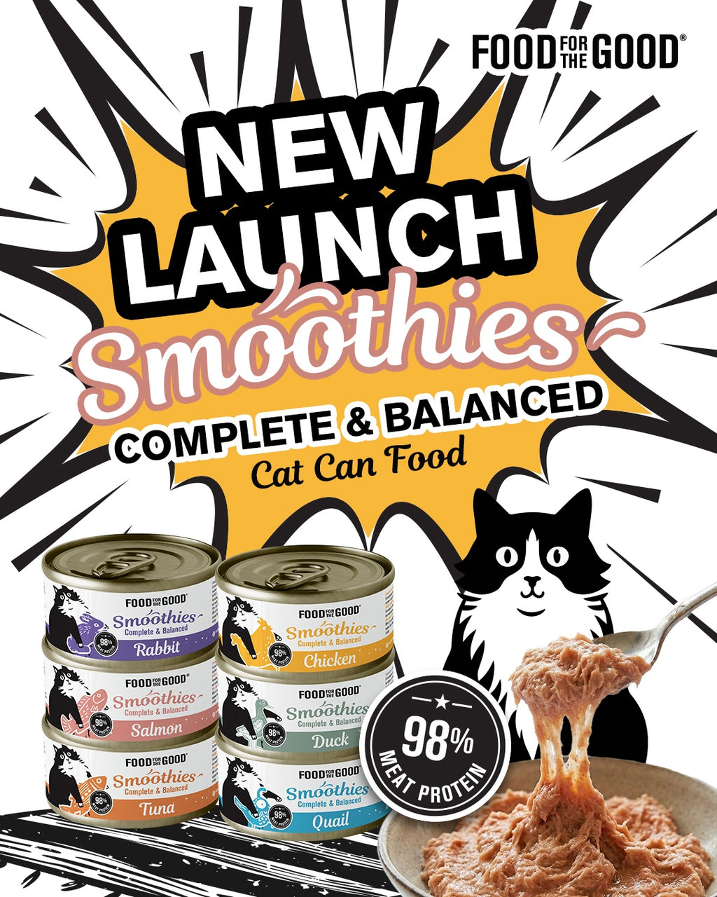 [MIX&MATCH] Food For The Good Smoothies Cat Canned Foods 80g I 6 Flavours I Pawpy Kisses