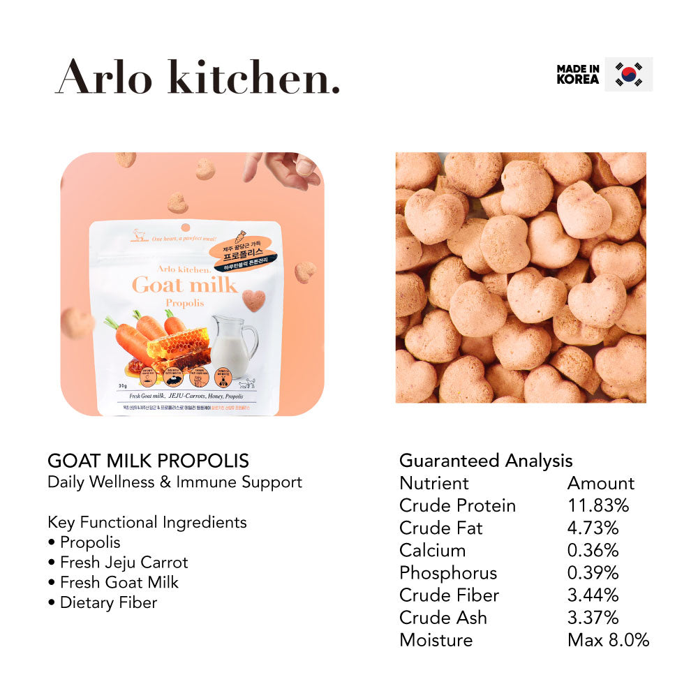 Arlo Kitchen Goat Milk Treats 30g For Dogs & Cats - Propolis I Made In Korea