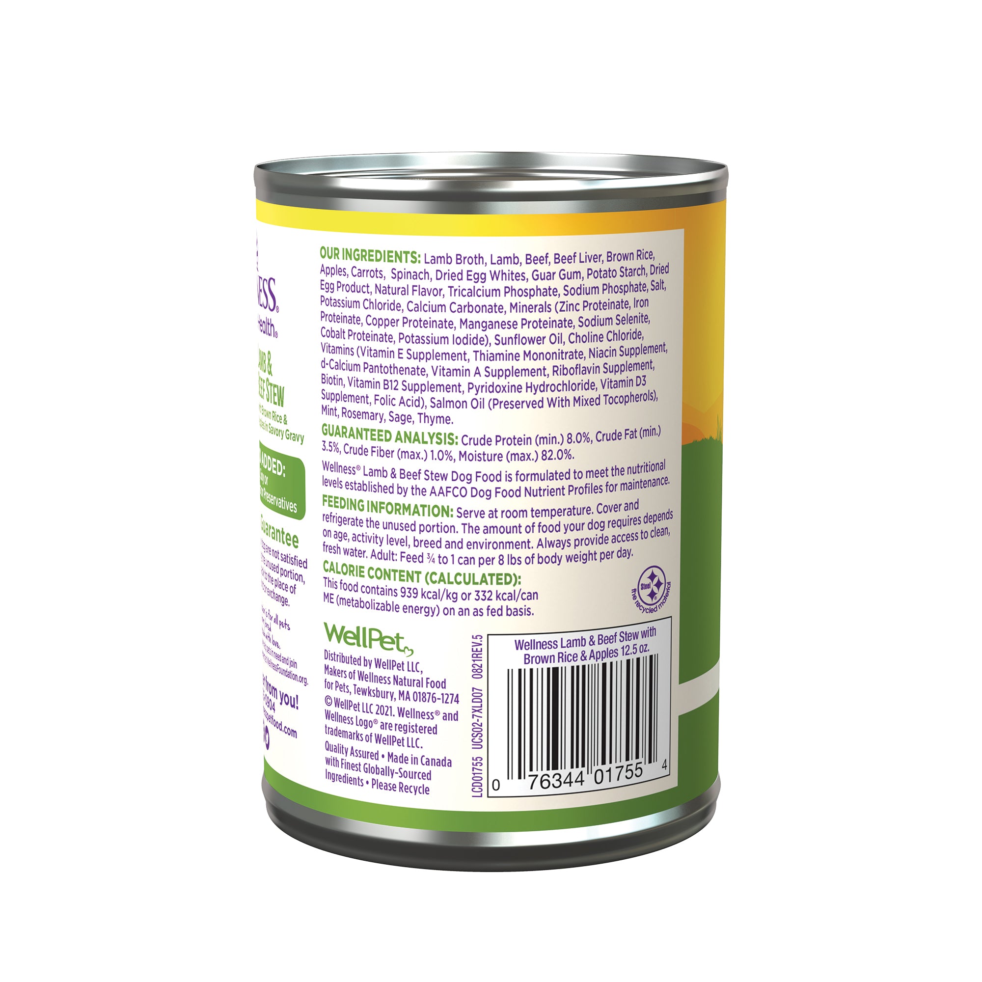 (20% OFF) Wellness Stew Lamb & Beef with Brown Rice & Apples Wet Dog Food [Weight: 12.5 oz]
