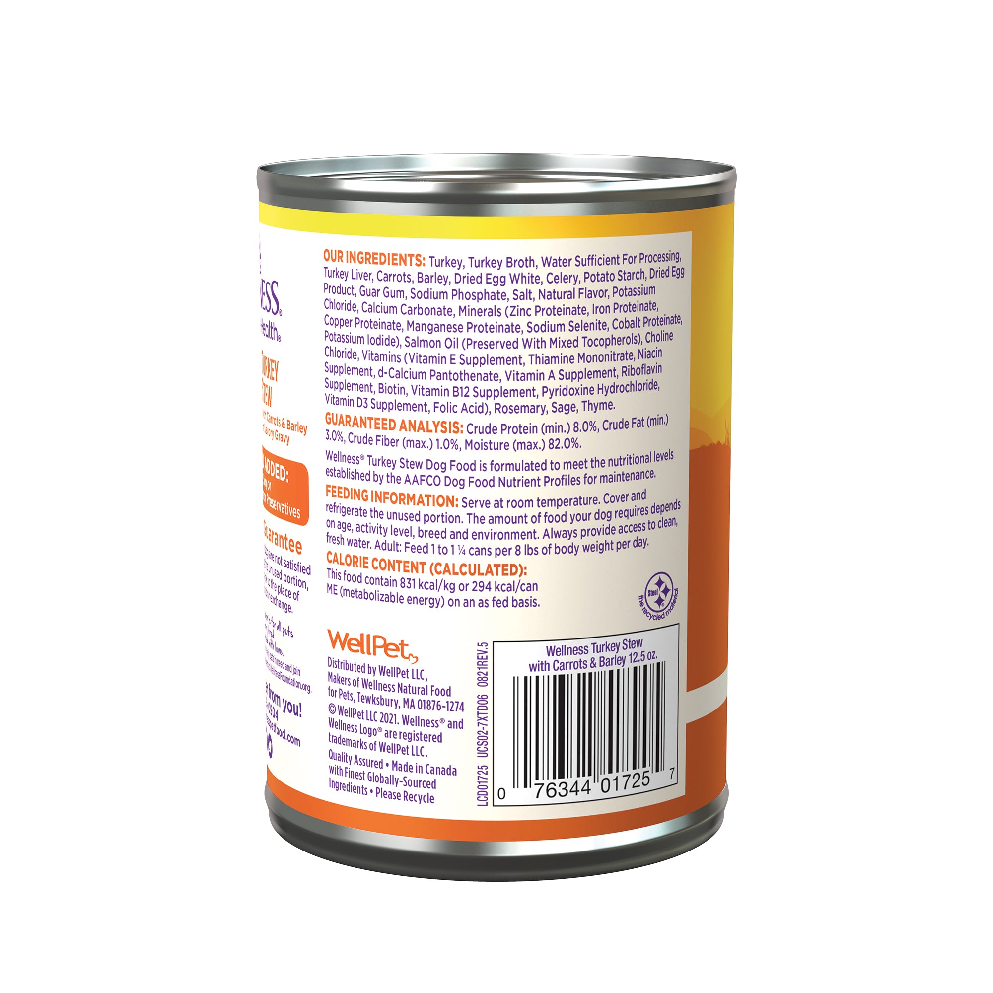 (20% OFF) Wellness Stew Turkey with Barley & Carrots Wet Dog Food [Weight: 12.5 oz]