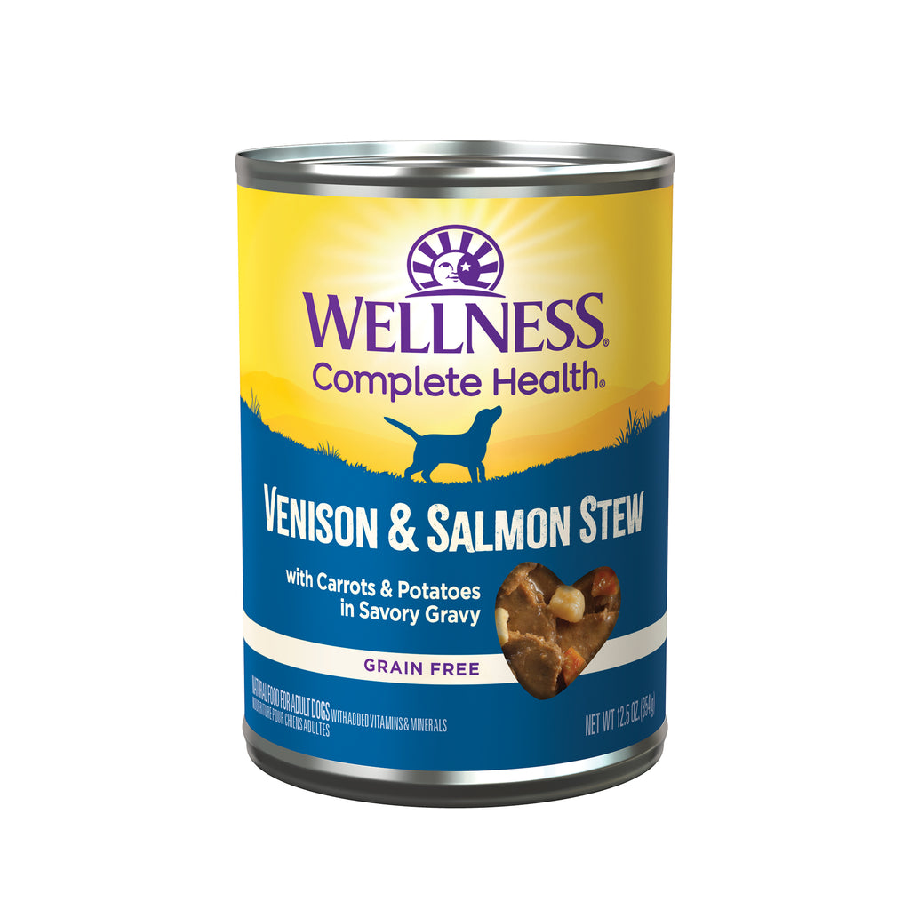 (20% OFF) Wellness Stew Venison & Salmon with Potatoes & Carrots Wet Dog Food [Weight: 12.5 oz]