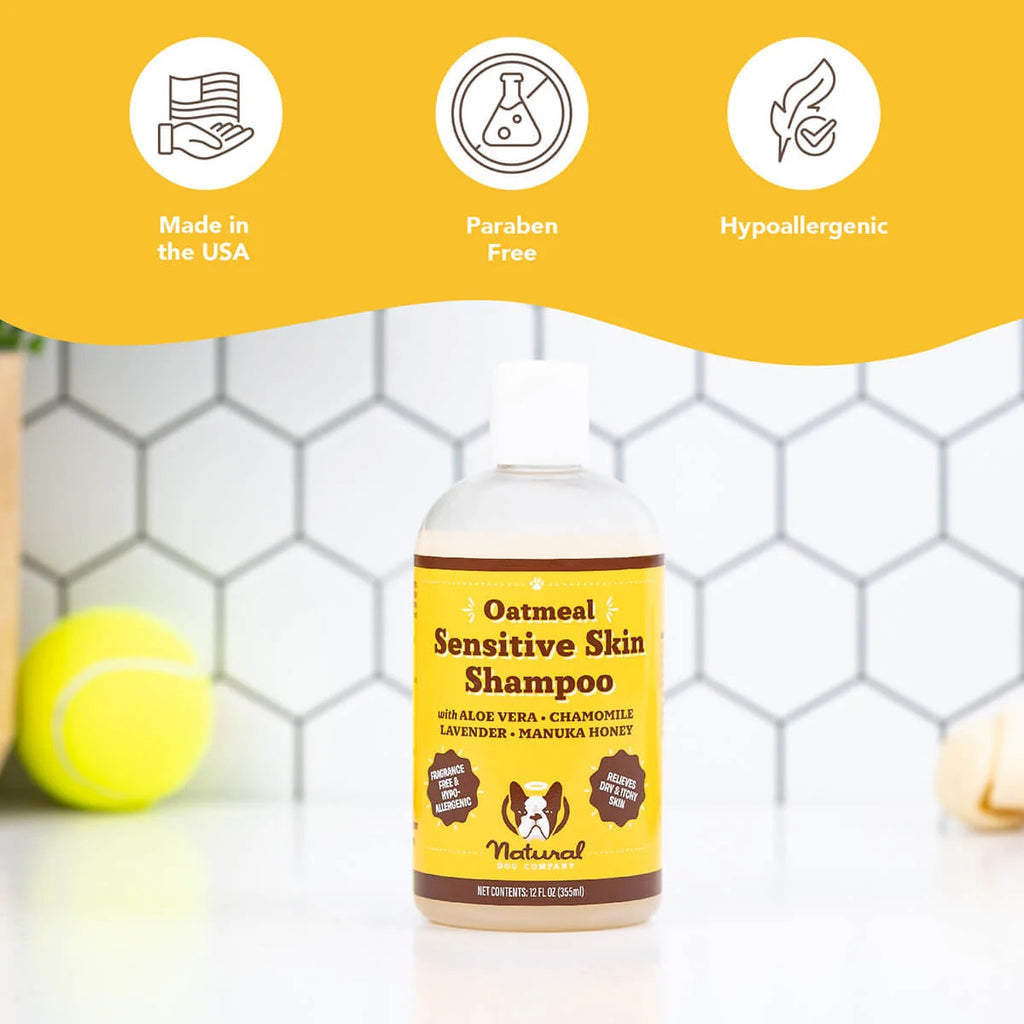 Natural Dog Company Sensitive Skin Oatmeal Shampoo For Dogs 12oz