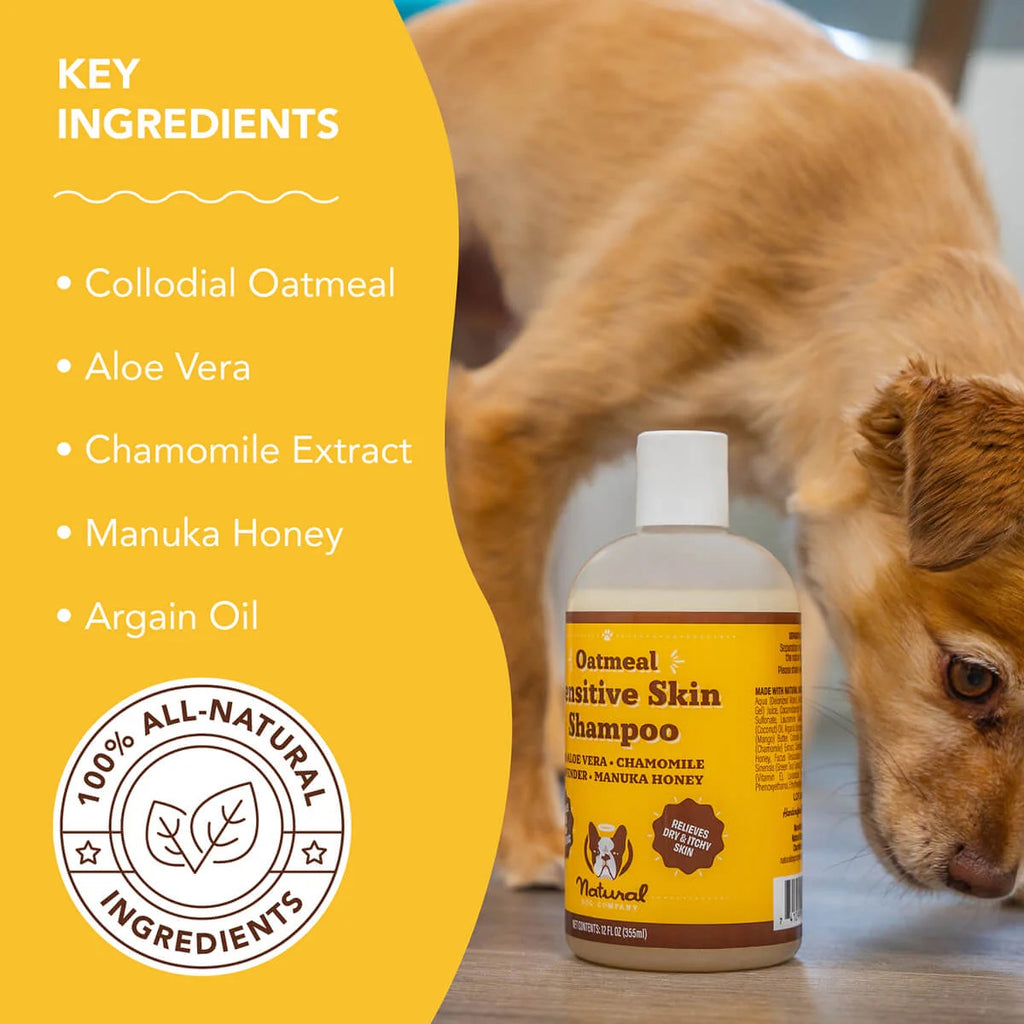 Natural Dog Company Sensitive Skin Oatmeal Shampoo For Dogs 12oz