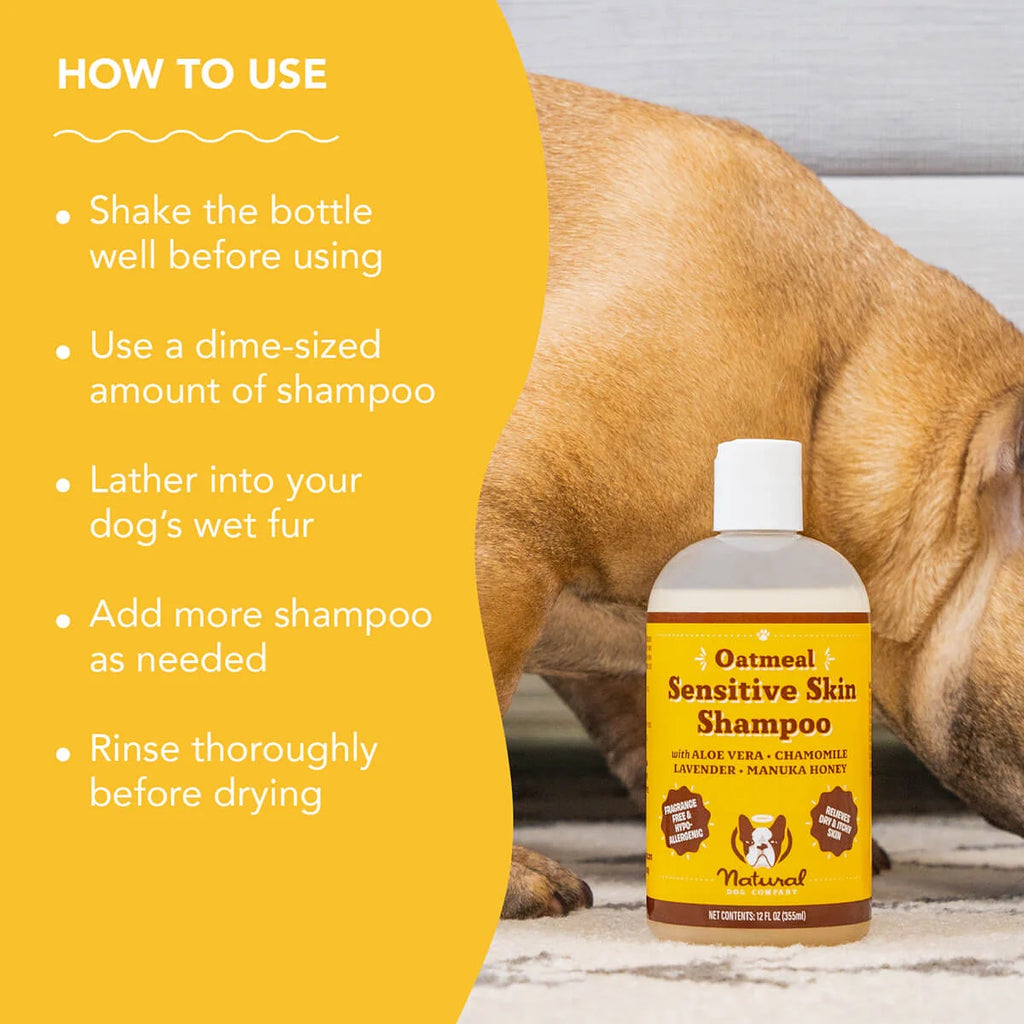 Natural Dog Company Sensitive Skin Oatmeal Shampoo For Dogs 12oz
