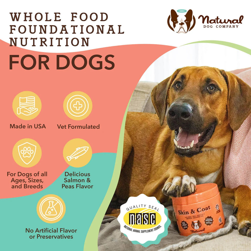 [Vet Approved] Natural Dog Skin & Coat Supplement (90 Chews)