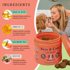 [Vet Approved] Natural Dog Skin & Coat Supplement (90 Chews)