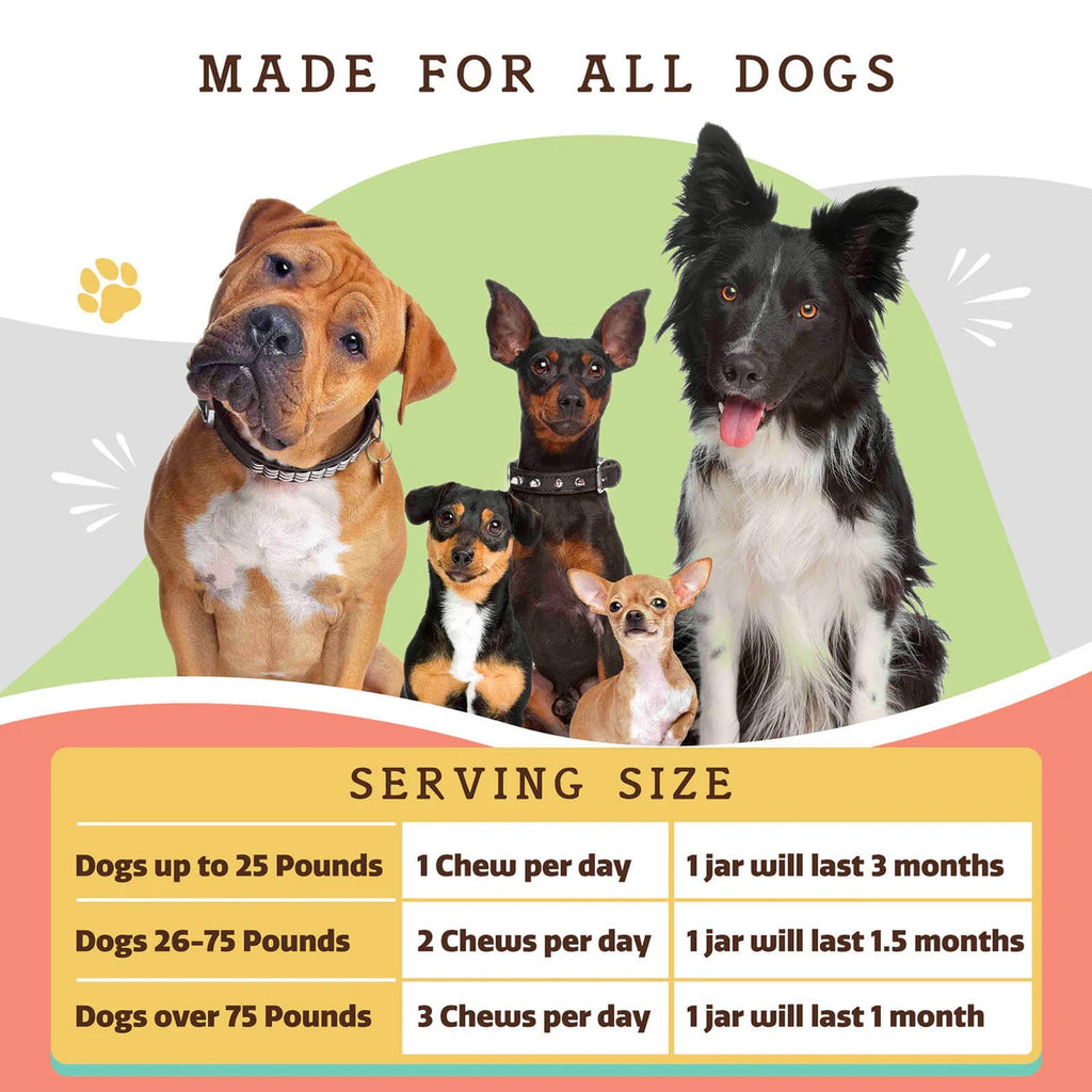 [Vet Approved] Natural Dog Skin & Coat Supplement (90 Chews)