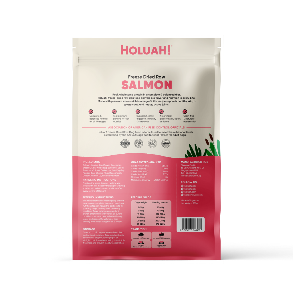 Holuah! Freeze Dried Food For Dogs - Salmon 380g