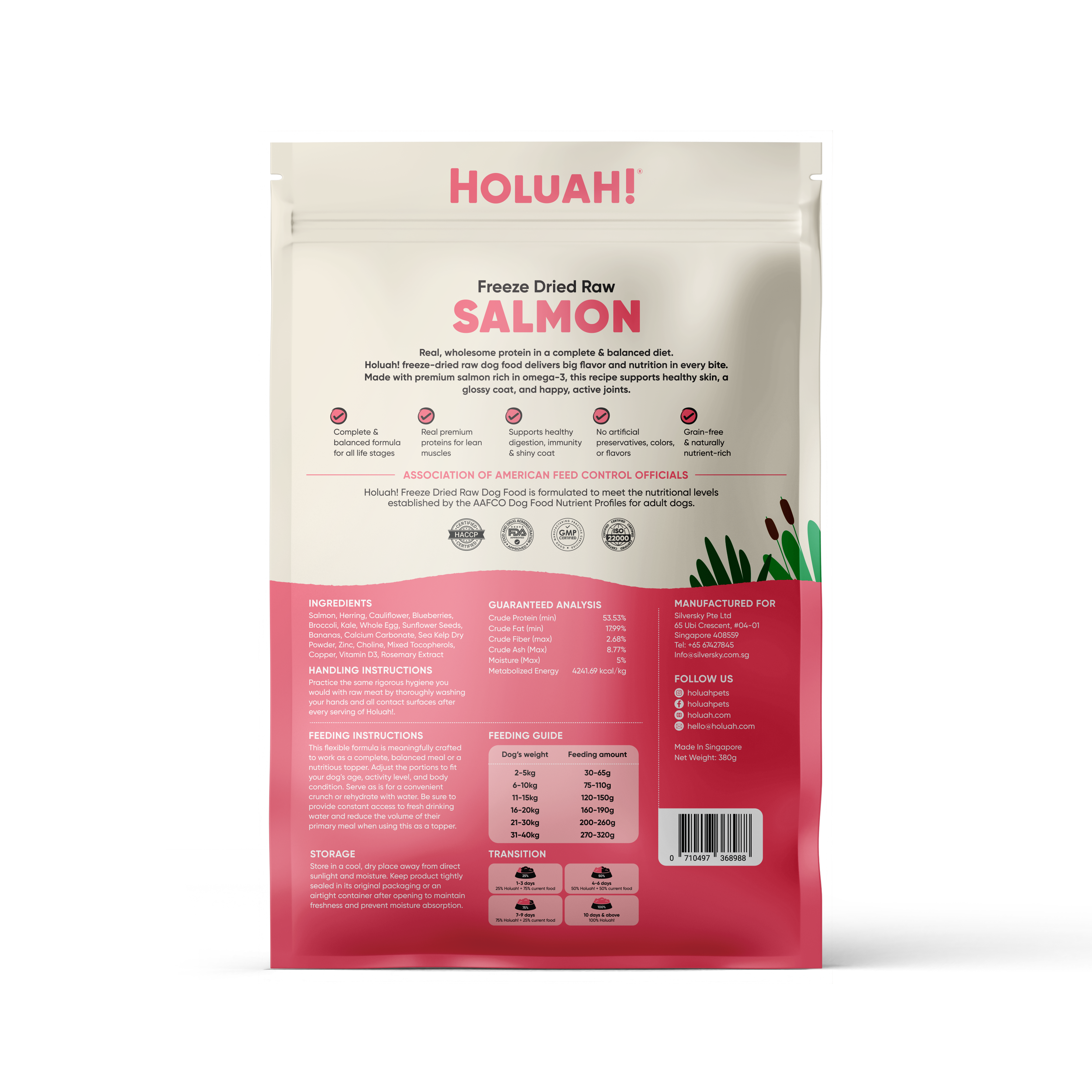 Holuah! Freeze Dried Food For Dogs - Salmon 380g