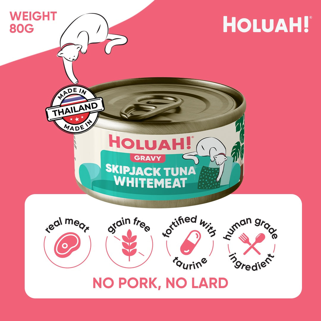Holuah! Gravy Cat Can - Skipjack Tuna Whitemeat 80g