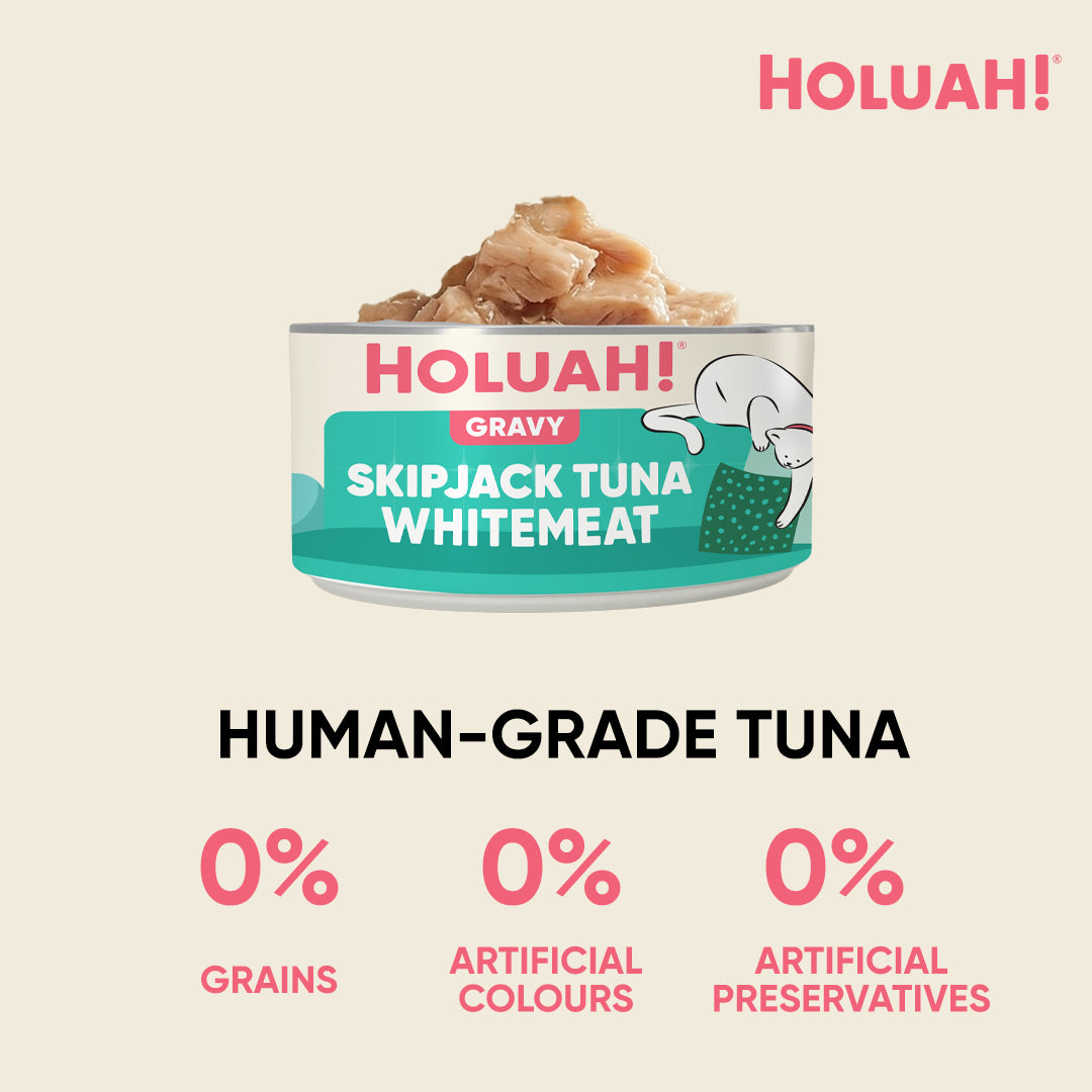 Holuah! Gravy Cat Can - Skipjack Tuna Whitemeat 80g