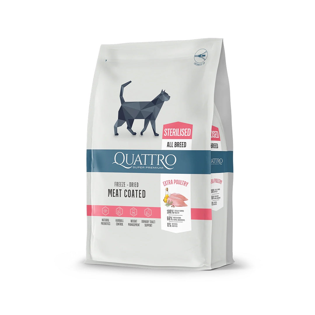 [New Launch 50% OFF] Quattro Sterilised All Breed Dry Cat Food - Poultry 1.5kg/7kg