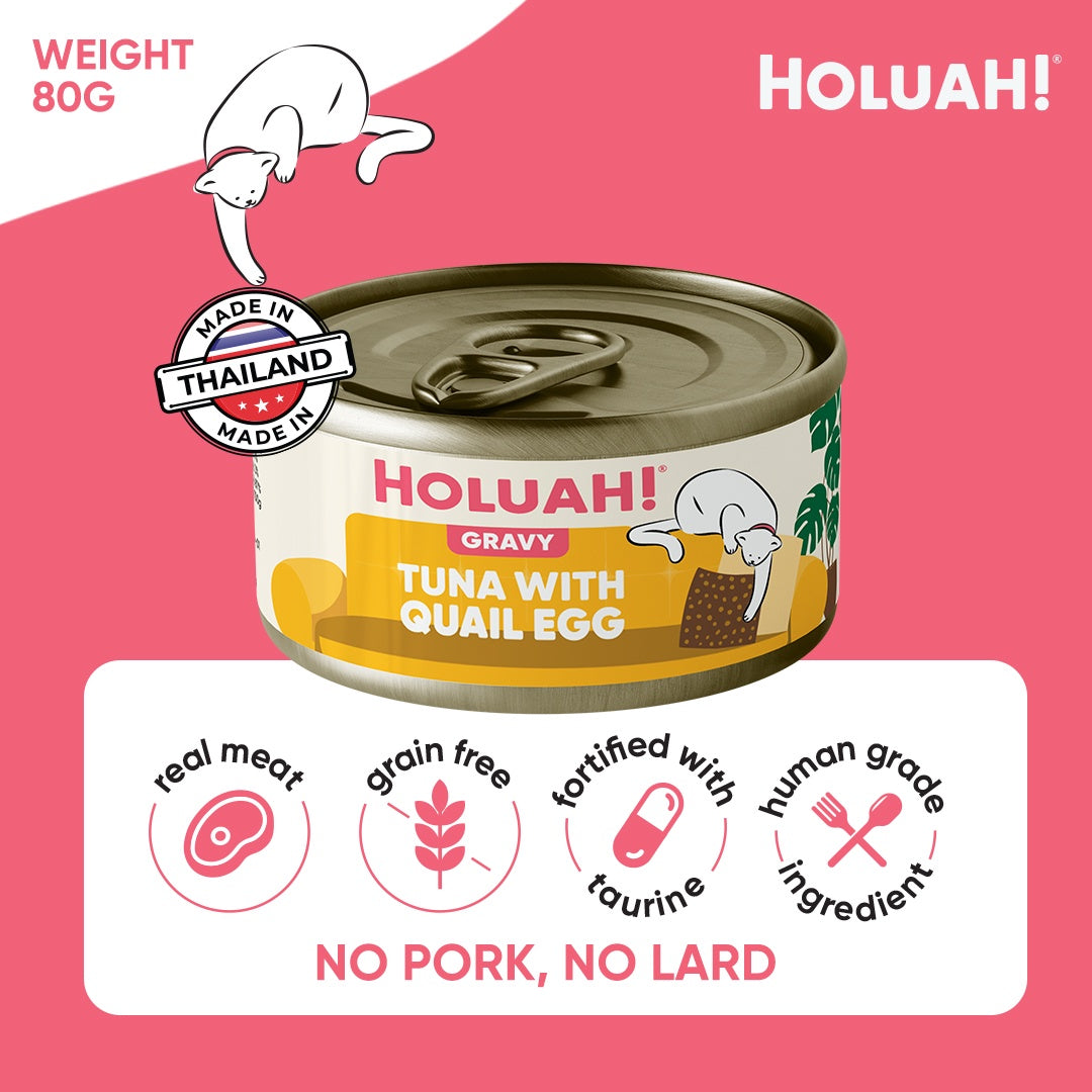 Holuah! Gravy Cat Can - Tuna with Quail Egg 80g