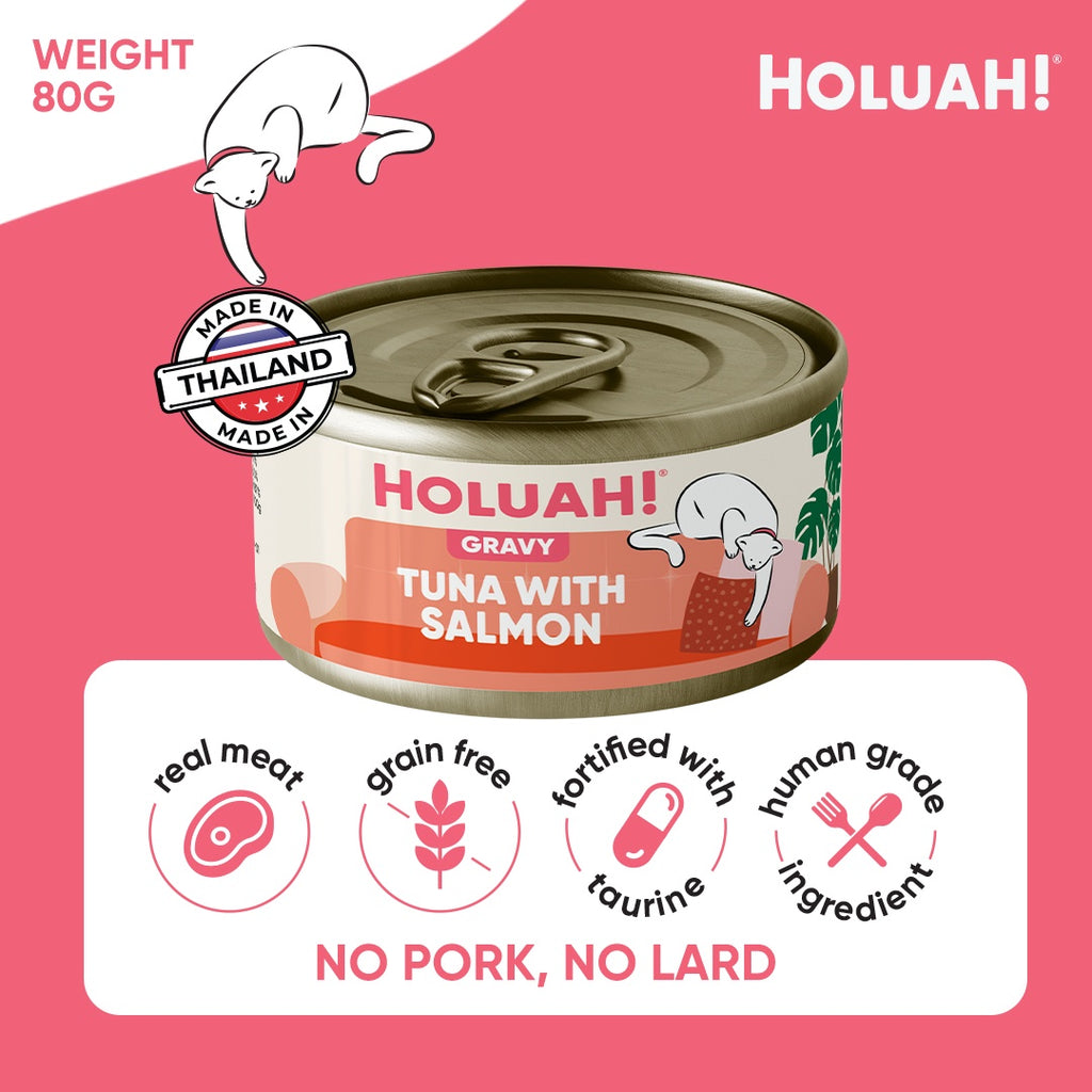 Holuah! Gravy Cat Can - Tuna with Salmon 80g
