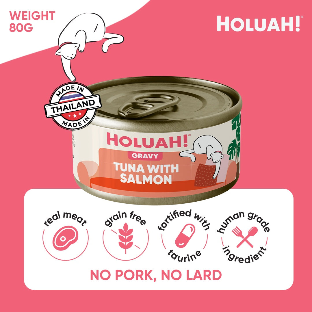 Holuah! Gravy Cat Can - Tuna with Salmon 80g
