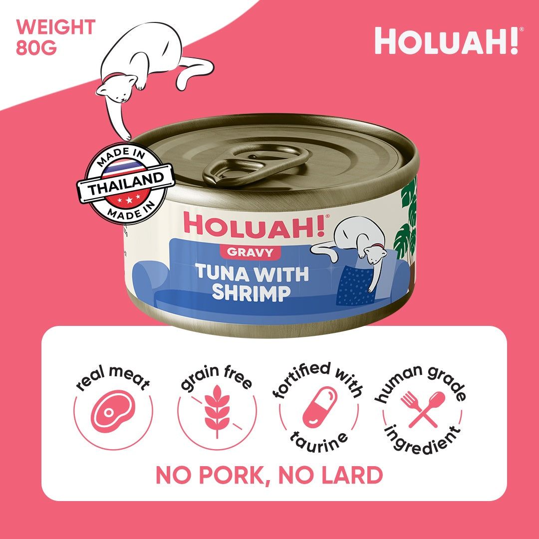 Holuah! Gravy Cat Can - Tuna with Shrimp 80g