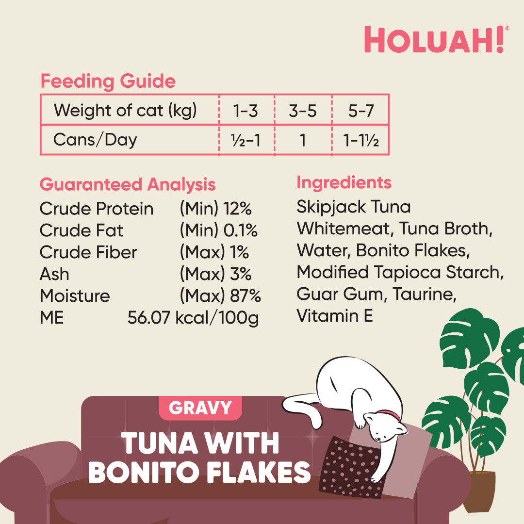 Holuah! Gravy Cat Can - Tuna with Bonito Flakes 80g