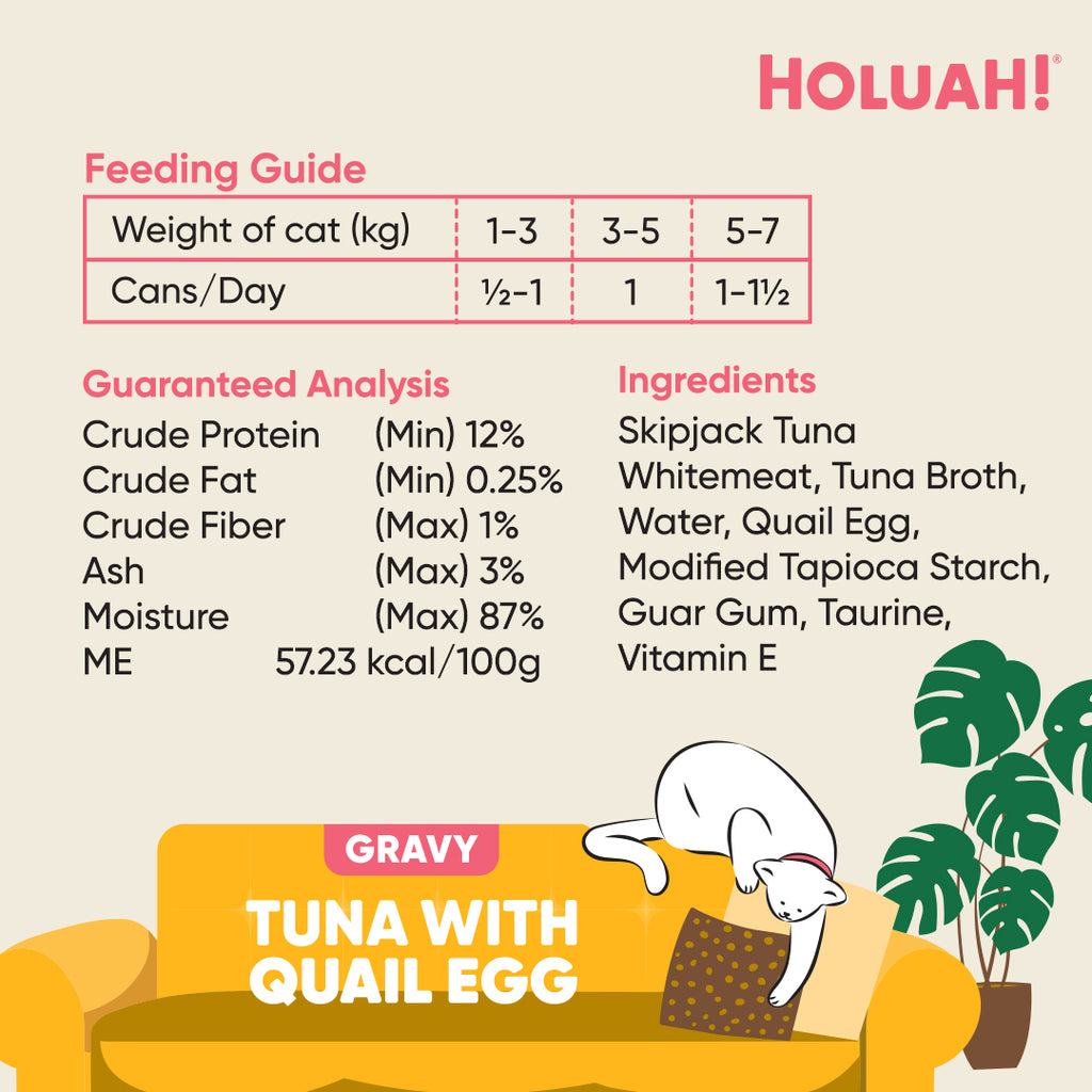Holuah! Gravy Cat Can - Tuna with Quail Egg 80g