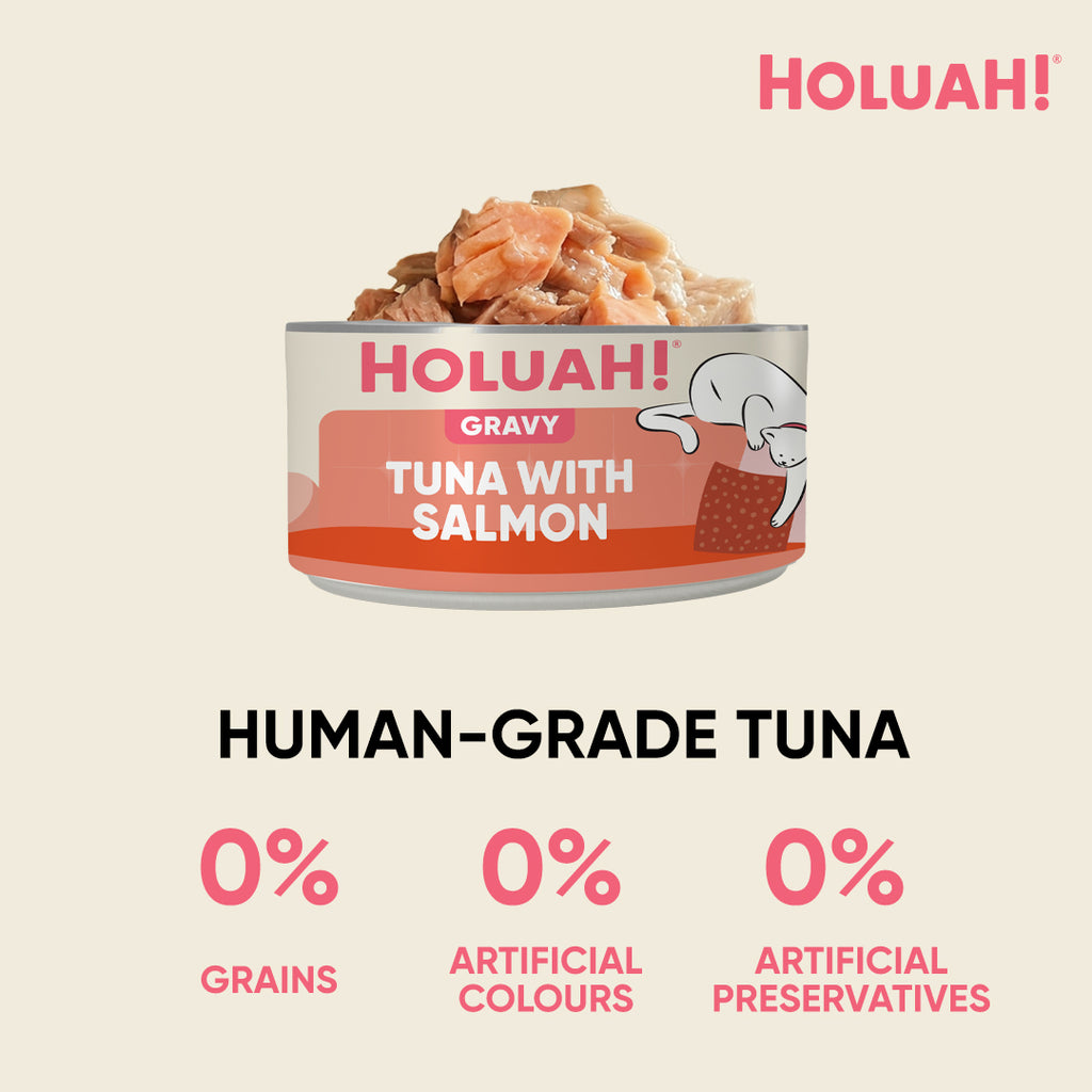 Holuah! Gravy Cat Can - Tuna with Salmon 80g
