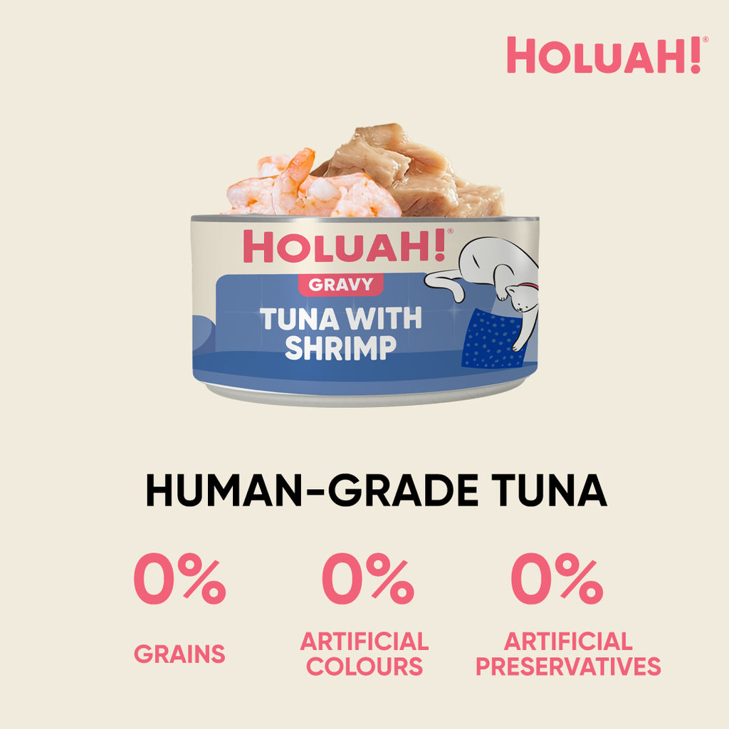 Holuah! Gravy Cat Can - Tuna with Shrimp 80g