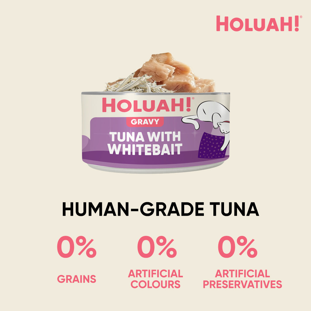Holuah! Gravy Cat Can - Tuna with Whitebait 80g