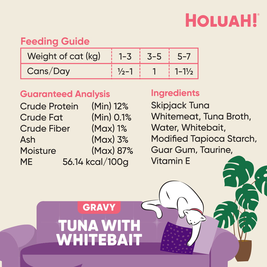 Holuah! Gravy Cat Can - Tuna with Whitebait 80g