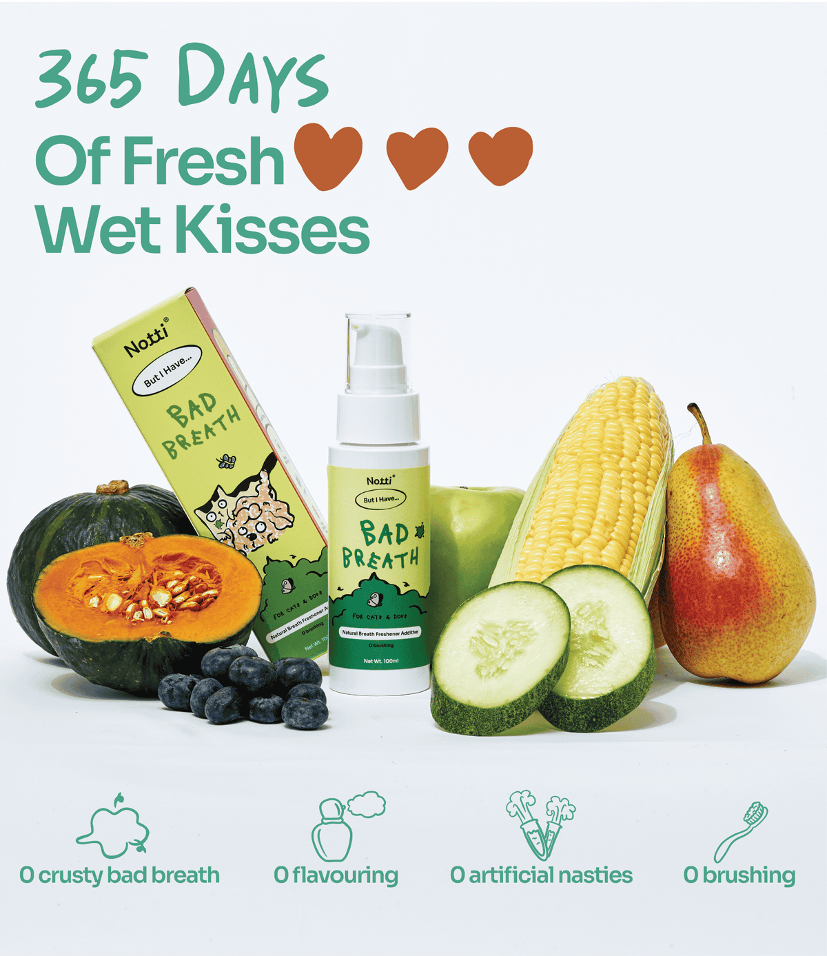 [10% OFF] Notti But I have Bad Breath (natural breath freshener additive) 100ml For Dogs & Cats