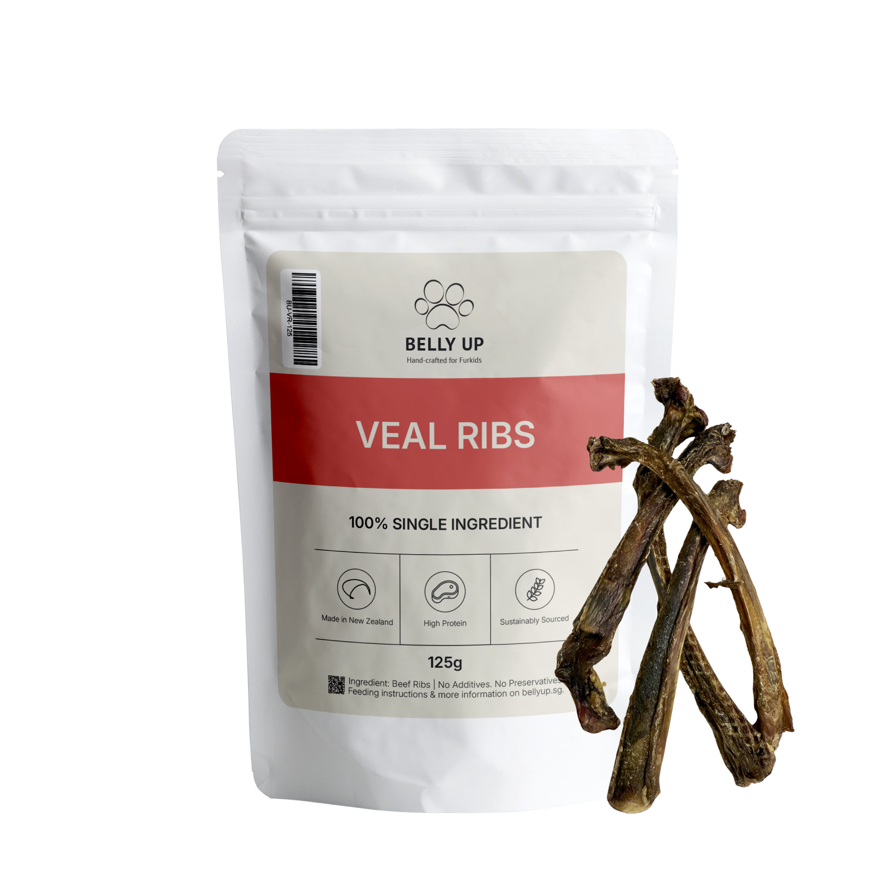 BELLY UP 100% Natural New Zealand Grass-Fed Veal Rib 125/350g
