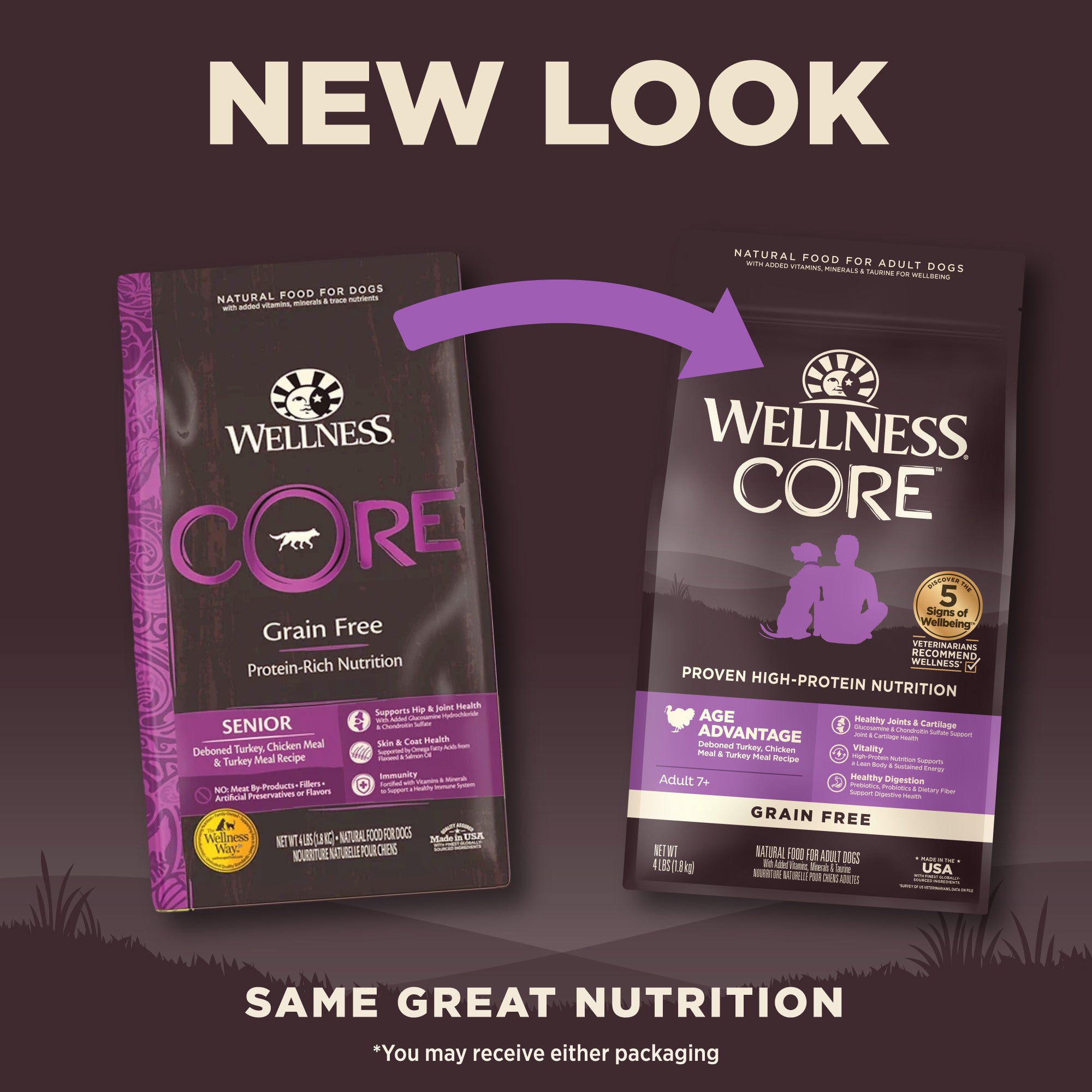 [FREE WIPE + UP TO 30% OFF]  Wellness Core Grain-free Senior Dry Dog Food (3 Sizes)