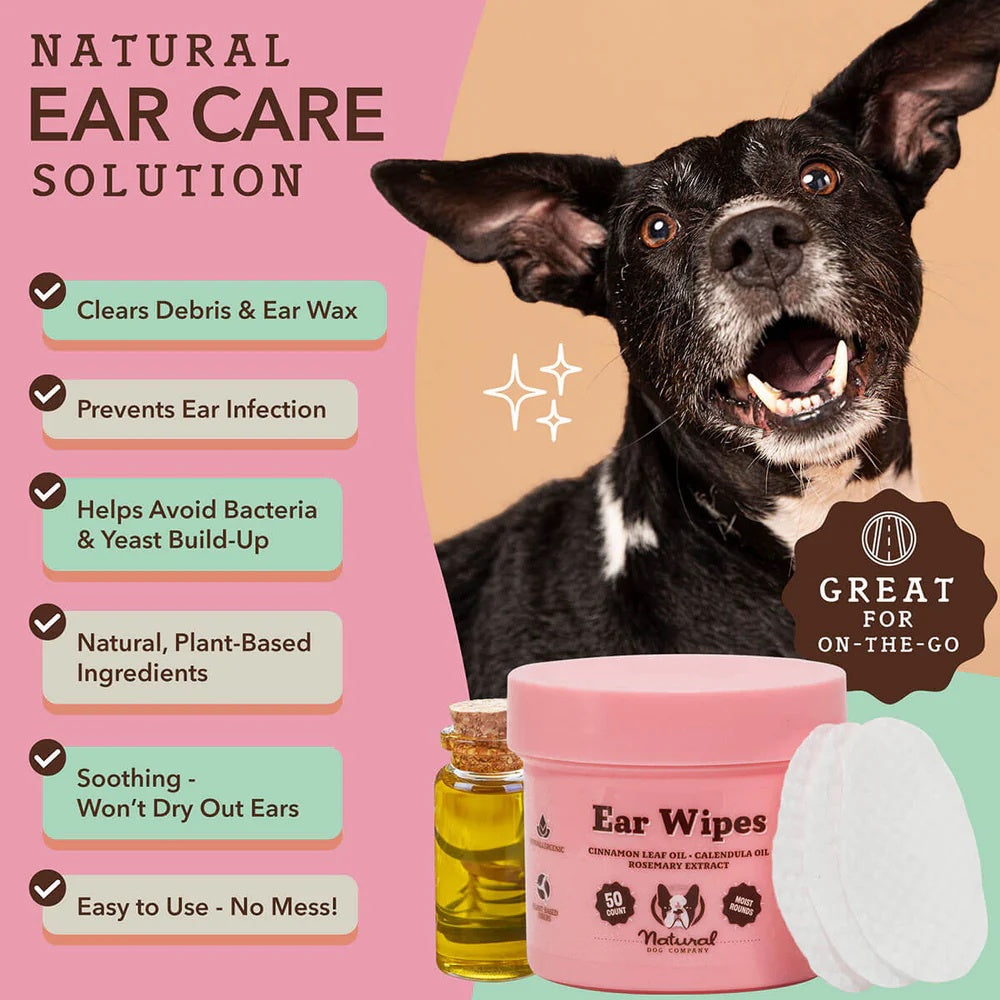 Natural Dog Company Ear Wipes For Dogs (50pcs)
