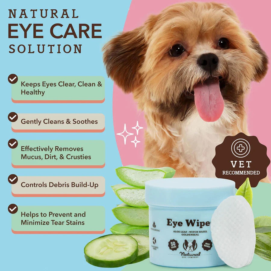 Natural Dog Company Eye Wipes For Dogs (100 wipes)