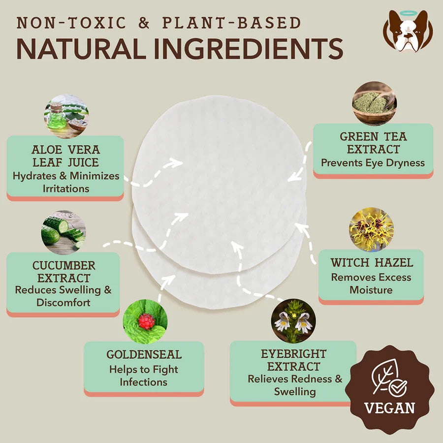 Natural Dog Company Eye Wipes For Dogs (100 wipes)