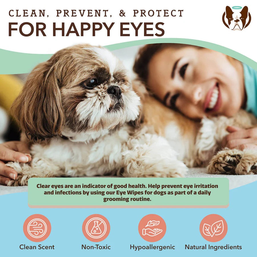 Natural Dog Company Eye Wipes For Dogs (100 wipes)