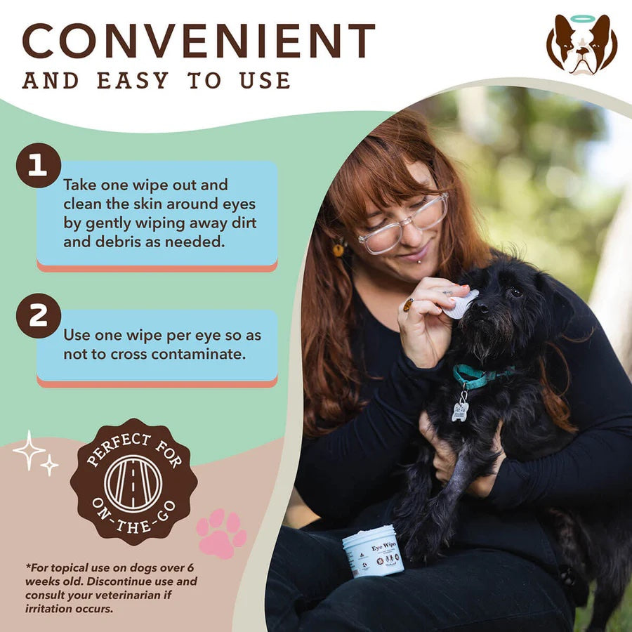 Natural Dog Company Eye Wipes For Dogs (100 wipes)
