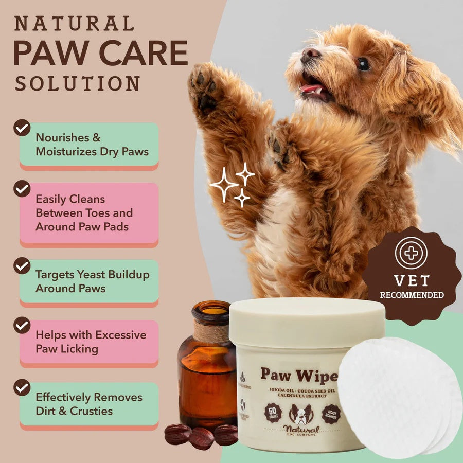 Natural Dog Company Paw Wipes For Dogs (50pcs)