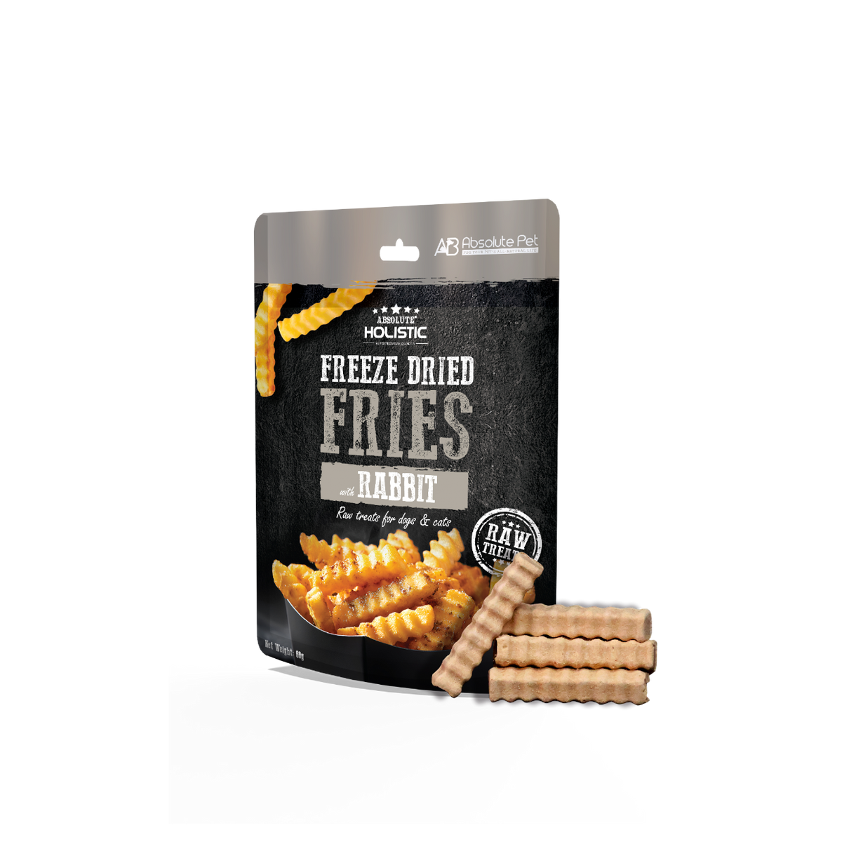 Absolute Holistic Freeze Dried Raw Treats for Cats & Dogs - Rabbit Fries (60g)