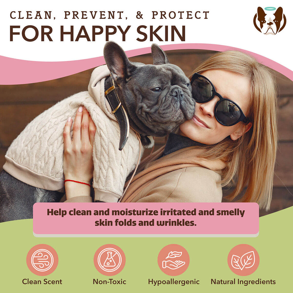 Natural Dog Company Wrinkle Wipes 100pcs For Dogs