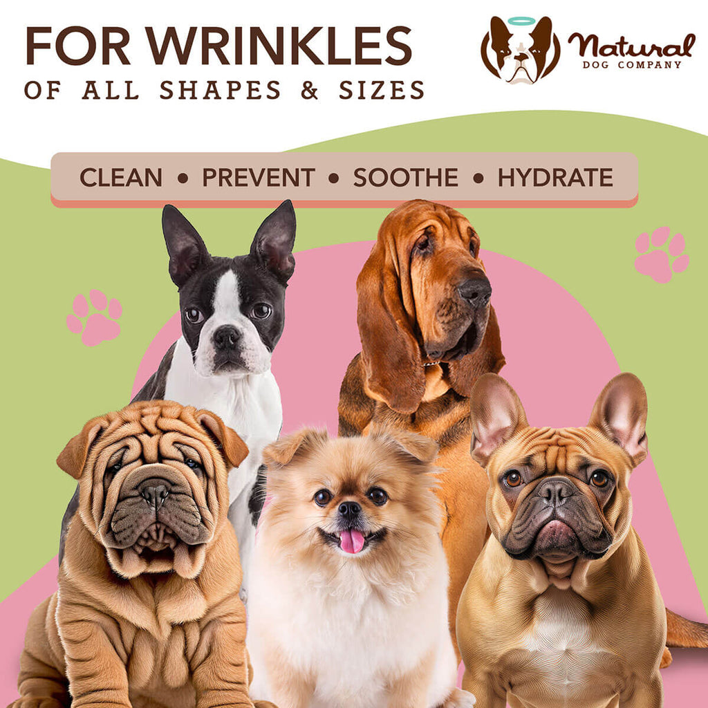 Natural Dog Company Wrinkle Wipes 100pcs For Dogs