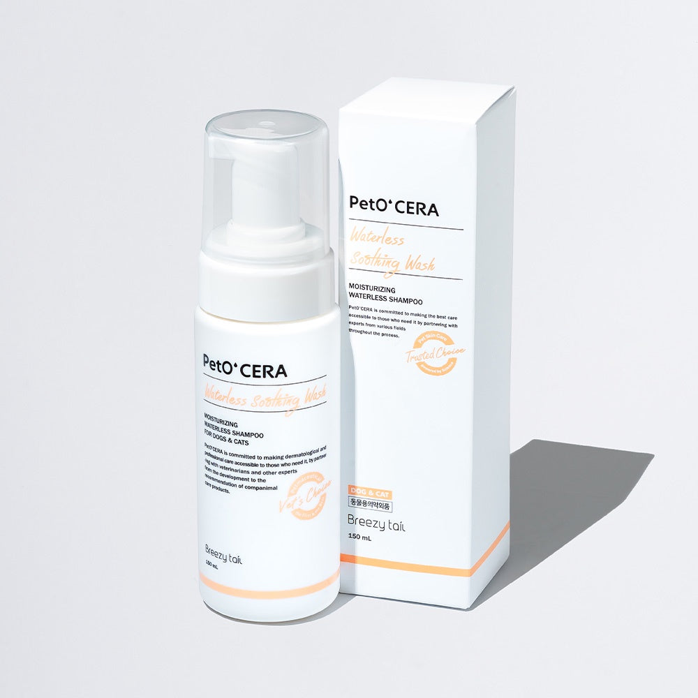 PetO' CERA Waterless Soothing Wash 150 ml for Dogs and Cats