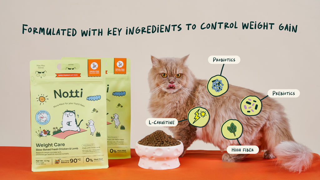 [10% OFF] Notti Slow-Baked Weight Care Fresh Chicken & Lamb Dry Cat Food1.5kg