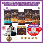 [FREE WIPE + 20% OFF] Wellness CORE+ RawRev - Kibble + Freeze-Dried Pieces Grain-Free Dry Dog Food 10lb&18-20lb | 5 Recipe