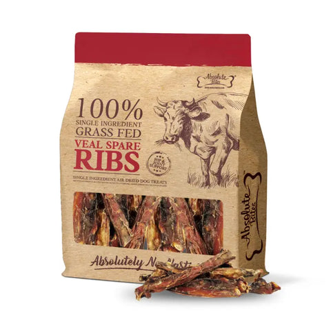 Absolute Bites [34% OFF] Absolute Bites Air Dried Veal Spare Ribs Dog Treats 280g Dog Food & Treats